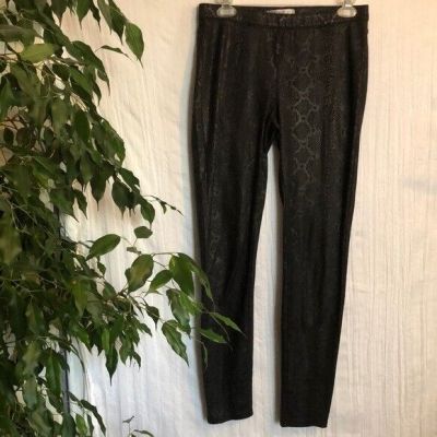 JENNIFER LOPEZ womans SZ 6 gray black snakeskin look leggings slim pants elastic